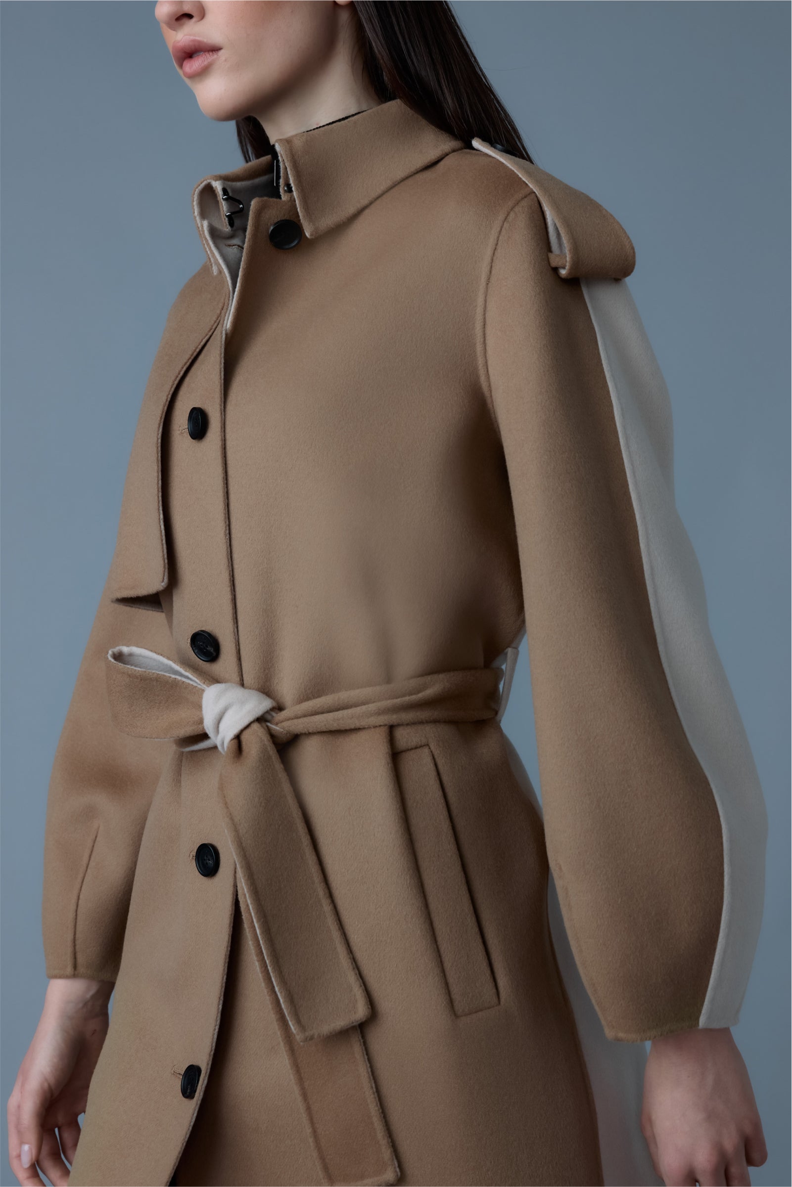 Trench coat femme laine sale