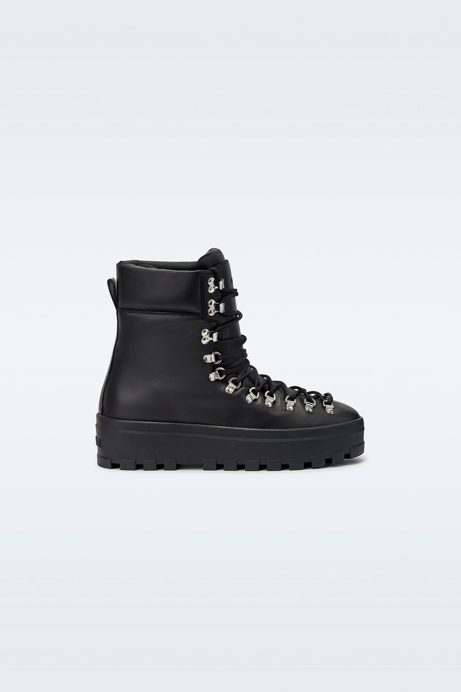 Mens black leather winter boots on sale